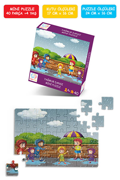 Çılgın Zeka Yağmur Dansı Mini Puzzle 40 Parça 3 4 yaş çocuk puzzle ve yapboz ...