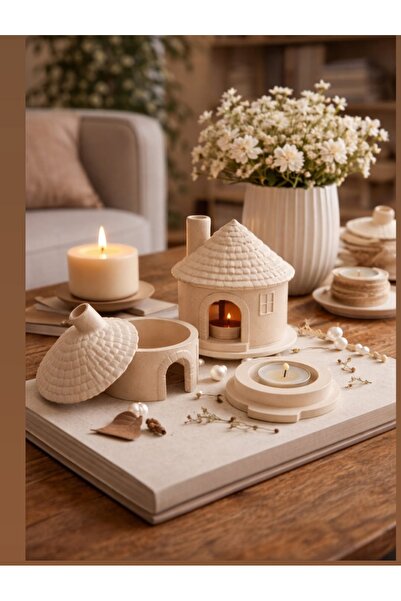 Markerartzi Dekoratif Ev Şeklinde Tütsülük & Mumluk
