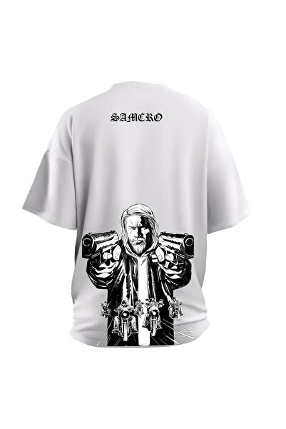 Gadali Unisex Oversize Samcro Sons Of Anarchy με στάμπα casual κοντομάνικο μπ...