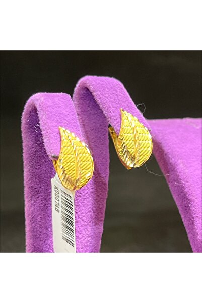 paksoy kuyumculuk 22 Ayar Altın Küpe Yaprak Modern Tasarım 2.81gr Kadın - K00...