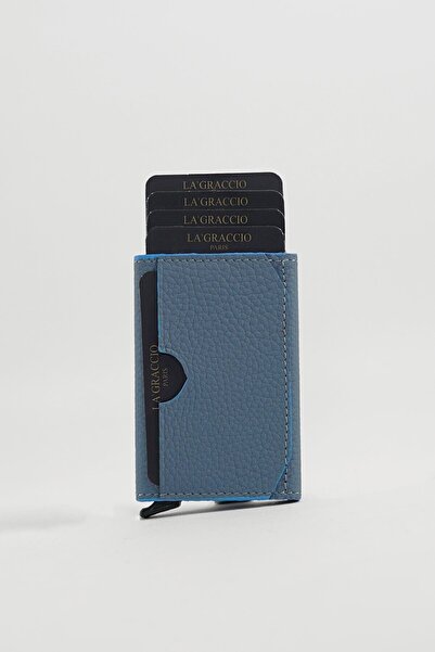 Store Sace Unisex Genuine Leather Mechanical Card Holder