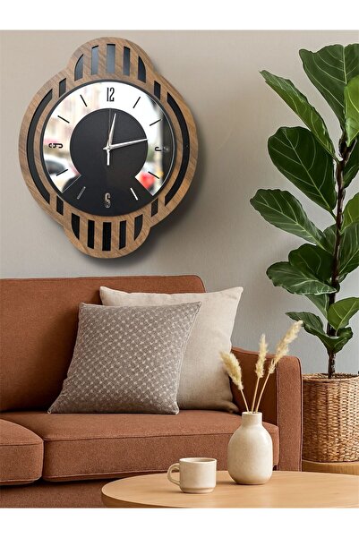 Nixar Desing Aura Ahşap Duvar Saati,Sessiz Akar Mekanizmalı,Ev Hediyesi Moder...