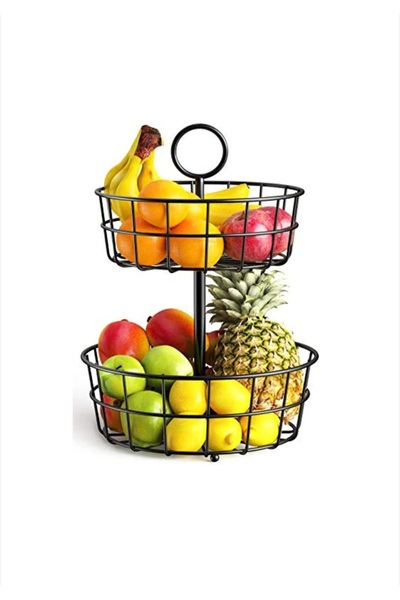 Ruixin Fructiera metal 2 etaje cu inel