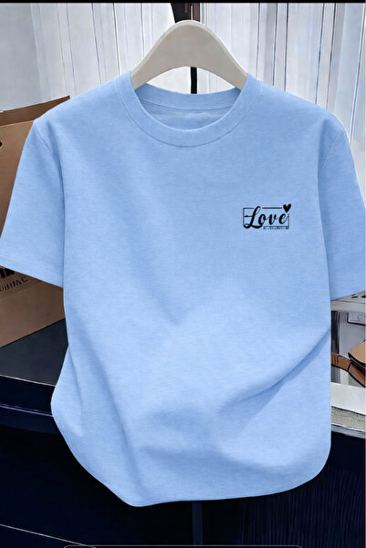 New Shine تي شيرت مطبوع عليه كلمة LOVE للجنسين