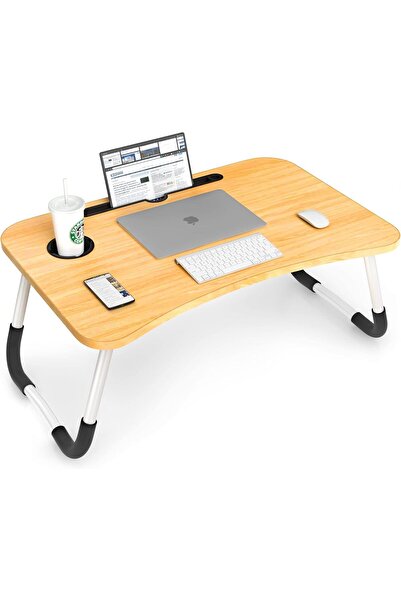 BUNCA Portable foldable laptop table for bed with cup holder for working, eat...