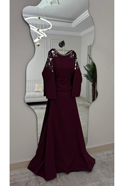 To Be Burgundy Barbie dress with embroidery