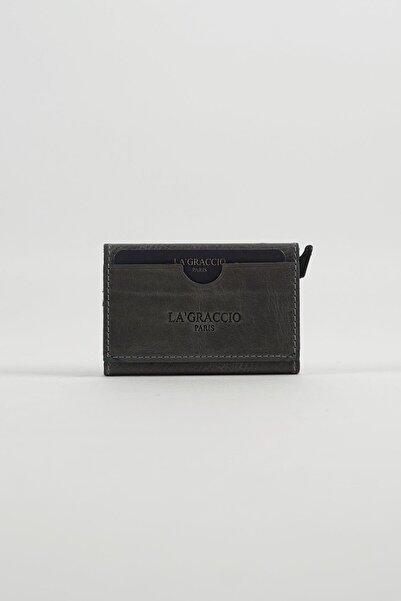 Store Sace Unisex Genuine Leather Mechanical Card Holder