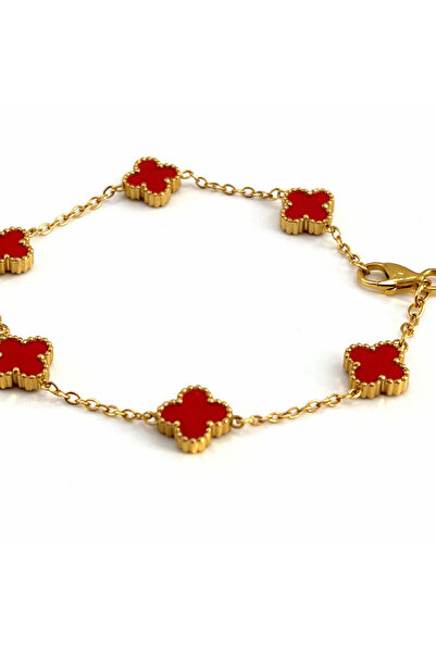 NO BRAND Brățară Zallmorra – „Trifoi Roșu” cu Trifoi Roșu MINI