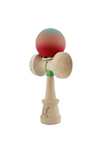 LEIBOO Kendama, LEIBOO, cupe mari, lemn, roșu cardinal, 18 cm, sfoară 55 cm