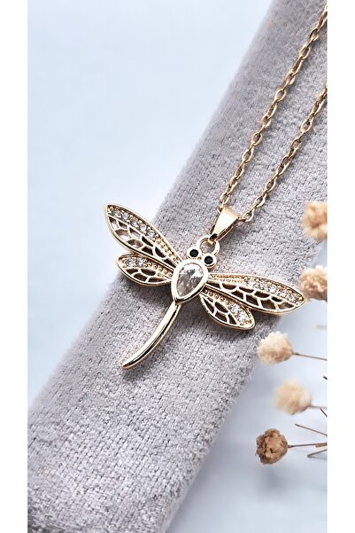 Serenity قلادة من الفولاذ على شكل فراشة من الزركون اللامع