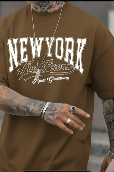 New Shine تي شيرت مطبوع عليه نيويورك للجنسين