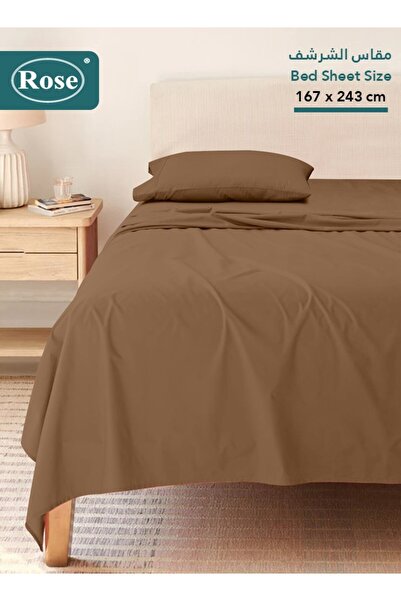 Rose Plain Flat Bed Sheet & Pillowcase Set, High Quality Microfiber, Single T...