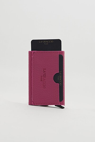 Store Sace Unisex Genuine Leather Mechanical Card Holder