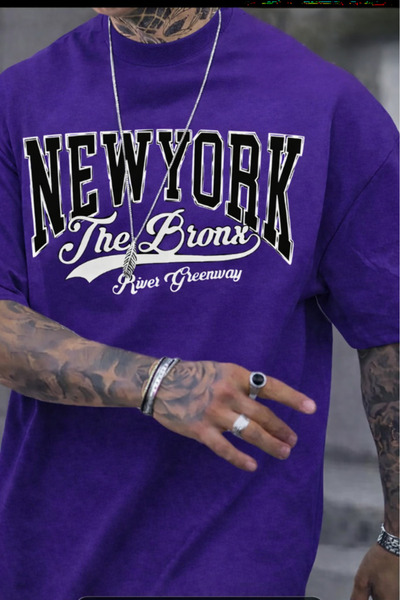 New Shine تي شيرت مطبوع عليه نيويورك للجنسين