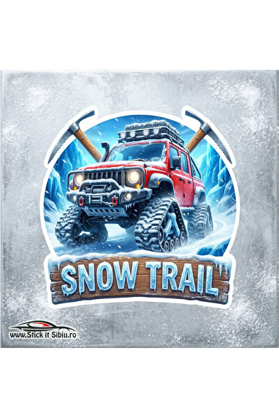 StickITsibiu Off-Road Snow Trail Sticker – Arctic Edition 10x10 | Frost Resis...