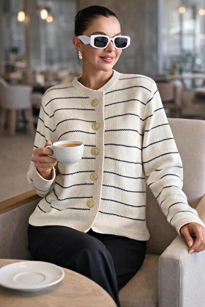 DAMGA Collection Women's Striped Knitwear Cardigan