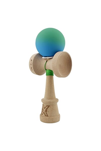LEIBOO Kendama, LEIBOO, V3, Albastru-Verde, 18 cm, Cupe Mari, Coardă 55 cm