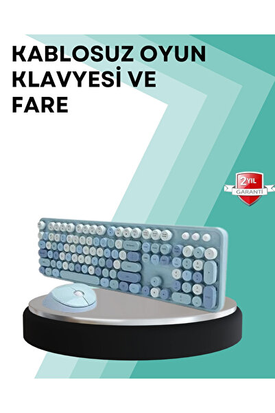 Epilons Kablosuz Klavye Ve Mouse Seti – Sessiz Tuş, Retro Tasarım