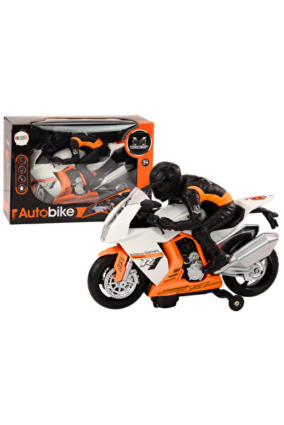 LEAN White motorcycle with pilot lights, sounds and obstacle sensor