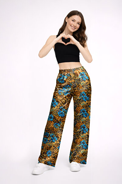 JOLT Women's Floral and Leopard Print High Waist Pants