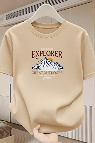 New Shine تي شيرت مطبوع للجنسين من إكسبلورر