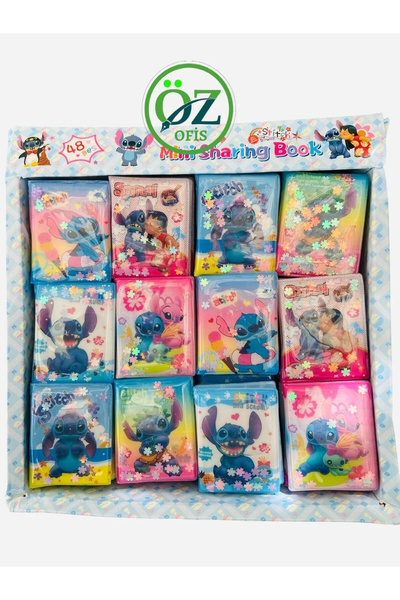 ÖZ OFİS Stitch 24 Adet Mini Sulu Sticker Defteri 300+ Stickerlı Stitch Defter...