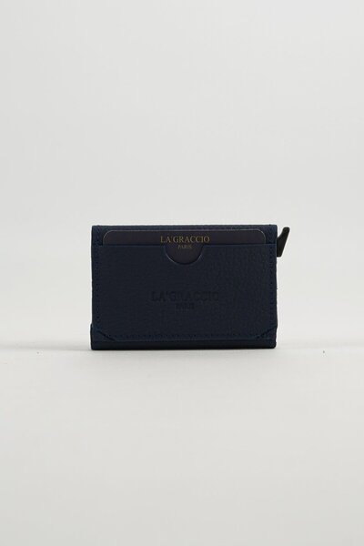 Store Sace Unisex Genuine Leather Mechanical Card Holder