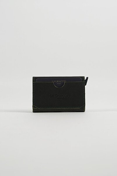 Store Sace Unisex Genuine Leather Mechanical Card Holder