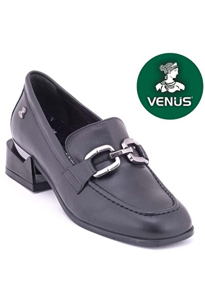 Venüs Haydro Genuine Leather Comfort Orthopedic Women's Heeled Shoes Black