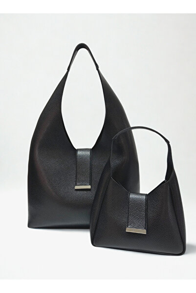 fular & bags حقيبة يد نسائية مزدوجة كبيرة وصغيرة الحجم مع إغلاق سريع باللون ا...