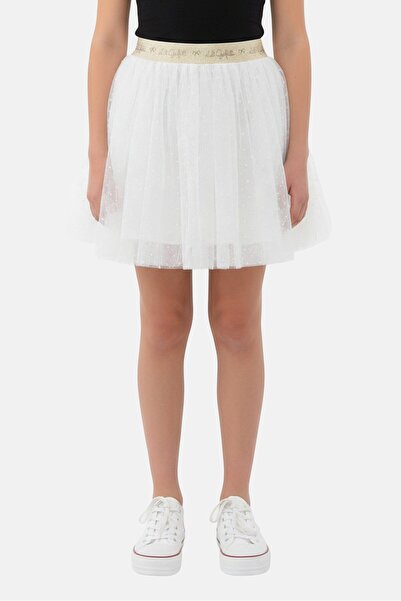 Lili Gaufrette Kids Girl Textured Skirt, White