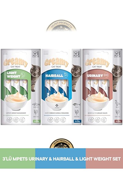 M-PETS Creamy Light Weight / Hairball / Urinary Fonksiyonel Kedi Krema Ödül M...