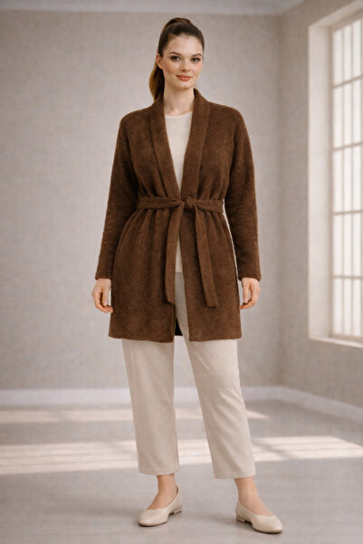 TUSSE Elegant Women's Angora Knitwear Knitted Belted Solid Color Plus Size Ca...