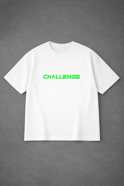 LORVEX Oversized Comfortable Fit T-Shirt Challenge Printed Premium 100% Cotton