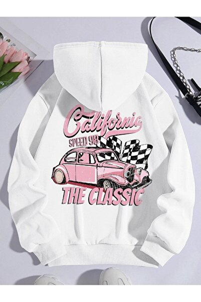 my feminen هوديي للجنسين بتصميم بسيط مطبوع بغطاء رأس جيب قصة فضفاضة سويت شيرت...