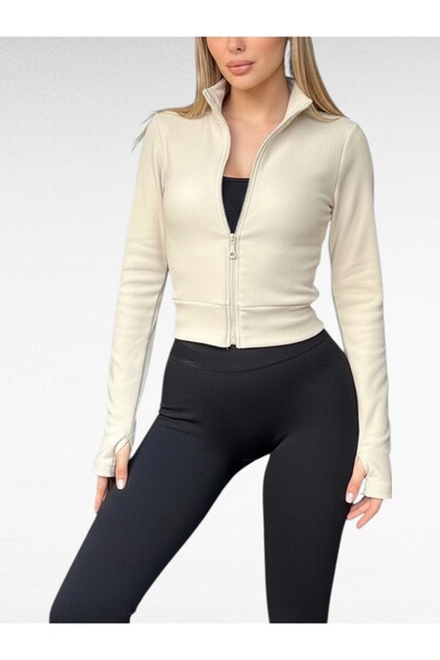 ATALYA ACCESSORY Women's Cardigan with Interlining – Use for Sports-Ottoman F...