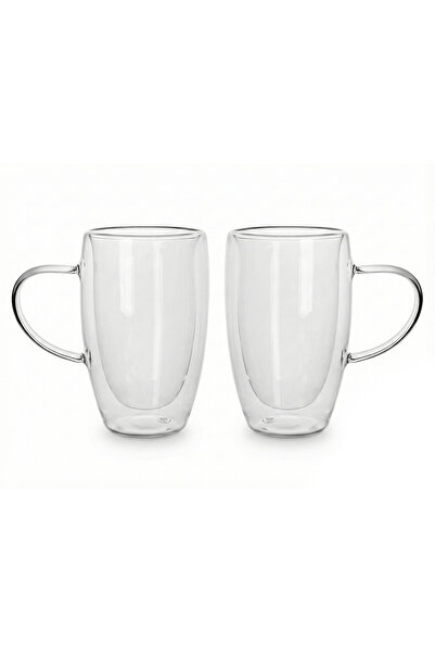 Cuisine Art Borosilicate Glass Double Wall Glass with Handle 450ml Set of 2 |...