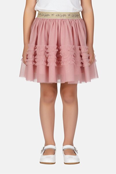Lili Gaufrette Toddlers Girl Textured Skirts, Old Rose