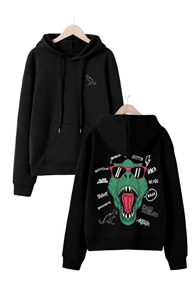 my feminen هوديي للجنسين بتصميم بسيط مطبوع بغطاء رأس جيب قصة فضفاضة سويت شيرت...