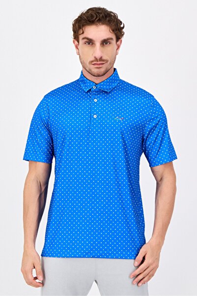 Greg Norman Men Sportswear Fit Short Sleeve Outdoor Polo Shirt, Blue