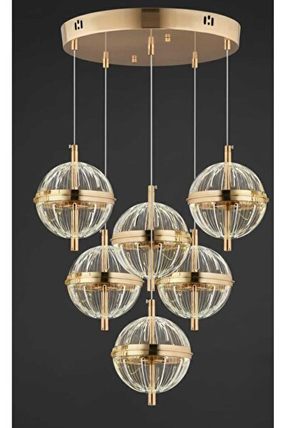 Marsel Lighting KÜRE 6LI AVİZE 3 RENK LED SECENEKLİ SALON OTURMA ODASI AVİZE