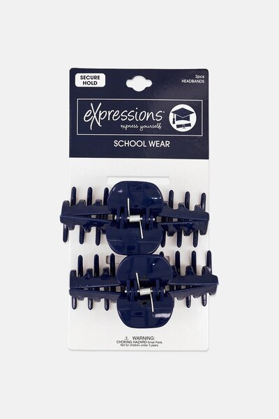 Expressions Kids Girl 2 Pieces Barrel Claw Clips, Assorted
