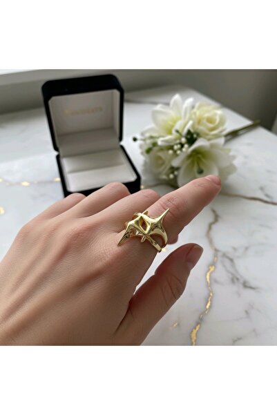 mosmoda Çelik Gold Kuzey Yıldızı Yüzük, Ayarlanabilir