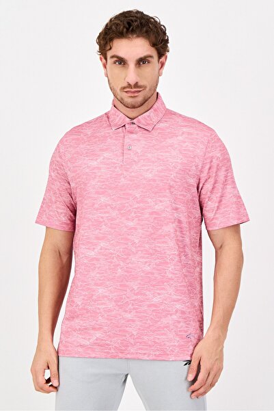 Greg Norman Men Sportswear Fit Short Sleeve Outdoor Polo Shirts, Pink