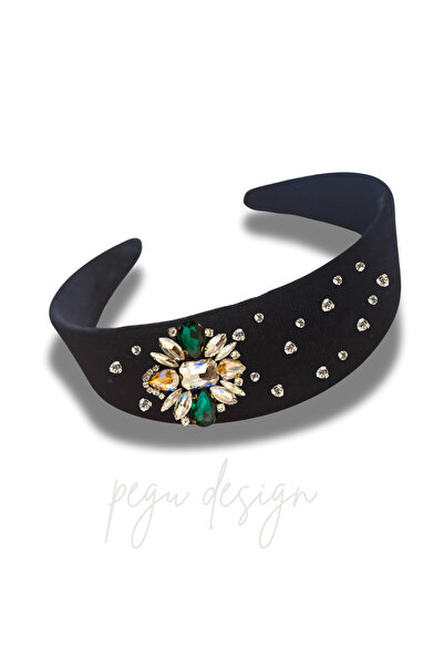 pegu baby collection Velvet Crystal Glass Stone Special Design Wide Crown