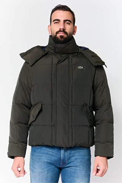 Lacoste Men Quilted Puffer Jacket, Dark Olive