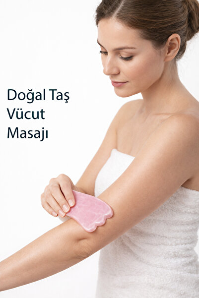 Seay Doğal Pembe Kuvars Vücut Masaj Taşı Gua Sha