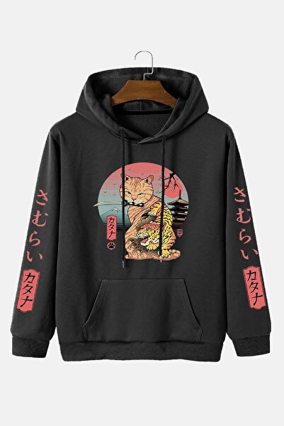 my feminen هوديي للجنسين بتصميم بسيط مطبوع بغطاء رأس جيب قصة فضفاضة سويت شيرت...