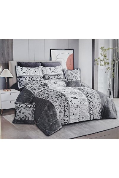 anje Double winter velvet bedspread, fully filled, luxurious for a peaceful a...