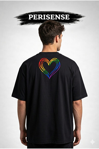 PERISENSE Tricou oversize unisex din bumbac pieptănat premium, cu imprimeu My...